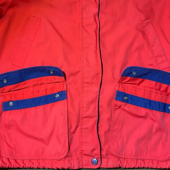 Pacific Trail Boat Jacket Men's Large Red Hidden Hood Full Zip| Nautical - Picture 8 of 16